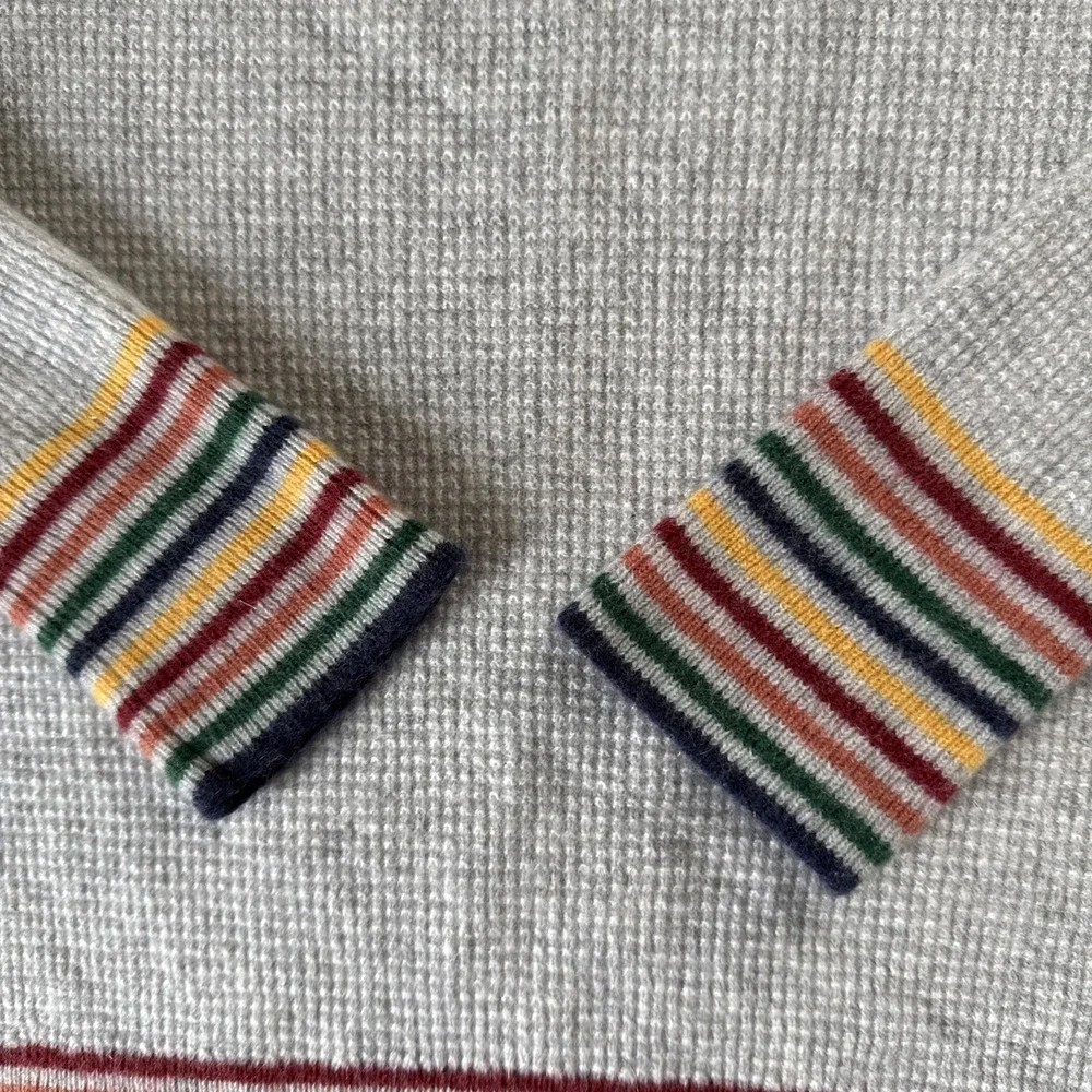 Madewell Rainbow Trim Cashmere Sweater Size XS